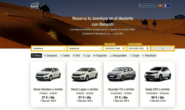Movimiento destacado de Banyolti Alquiler de Coches en Casablanca, Marruecos